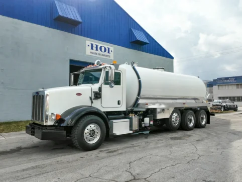 2015 Peterbilt 365 Vacuum Truck — White — 5,000 Gal H.O.I. Tank